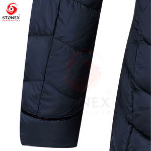 Veste matelassée pour femme, légère, coupe-vent, séchage rapide, à capuche avec fermeture éclair, logo personnalisé, service OEM pour l'hiver - Product Image 4