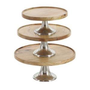 Elegante Soporte de Madera de 2 Niveles para Tartas |   Diseño Moderno Ecológico en Marrón y Negro |   Utensilios de Cocina para el Hogar y Panadería - Product Image 6