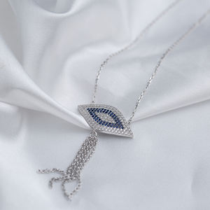 Diseño geométrico turco al por mayor hecho a mano 925 plata esterlina borla fina colgante mujer joyería - Product Image 4