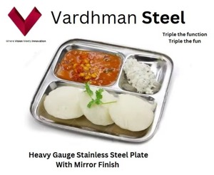 แผ่นช่องสแตนเลสที่มี3ส่วนจานอาหารค่ำ-3ใน1ตาราง - Product Image 2