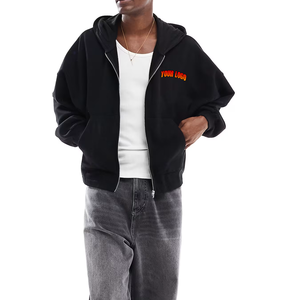 Sudadera con Capucha de Alta Calidad para Hombre, Cierre de Cremallera, Corte Holgado, Cómoda, de Algodón y Felpa, Estilo Clásico Unisex, Gruesa y Abrigada - Product Image 1