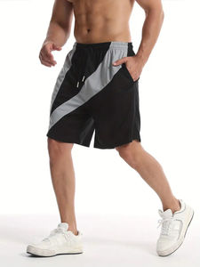 Custom Logo Men's Gym Shorts Streetwear Knitted Plain Microfiber Sport Shorts <b>Drawstring</b> Different Colors Casual Comfortable - Product Image 3