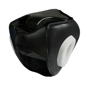 Protección de casco de boxeo de cuero negro con logotipo personalizado profesional de alta calidad, protectores de cabeza de cuero duraderos personalizados - Product Image 2