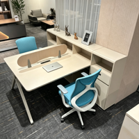 Poste de travail modulaire moderne pour bureau avec armoire de classement, table de poste de travail pour 2 personnes