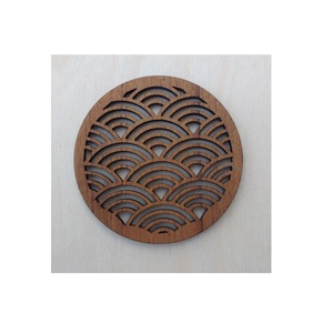 Hot Sale Wooden Coasters Latest Heart Shape Floral <b>Cutting</b> Design Natural Wood High Quality Coasters Set Table Decor - Product Image 6