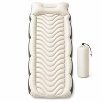 Matelas de couchage gonflable en nylon TPU 40D avec pompe à pied intégrée, imperméable, portable, rectangulaire, pour le camping et la plage