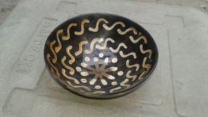 การออกแบบโค้งมนฮอร์นเสิร์ฟชามตกแต่งบ้านในร่มธรรมชาติตกแต่งและสีตกแต่งชาม - Product Image 2