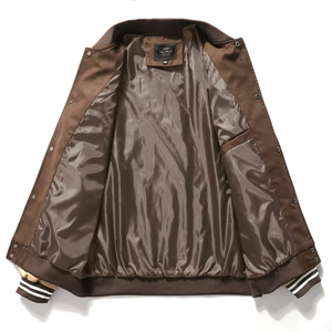 Chaqueta acolchada de moda para hombre, venta al por mayor, chaqueta de béisbol con estampado de lona, estilo universitario informal, abrigo de invierno a la moda para hombre - Product Image 3