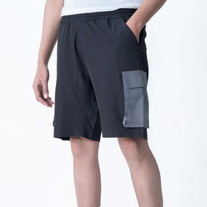 Short Cargo solide 100% coton pour hommes de haute qualité multi-poches grande taille coupe ample droite légèrement extensible longueur courte - Product Image 1