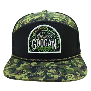 Alta calidad 7 paneles Verde Negro camuflaje camionero sombrero personalizado tejido parche ala cuerda en ALA hebilla de un solo pecho al por mayor - Product Image 1