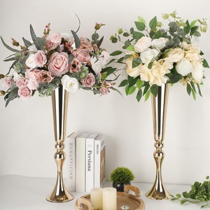 Vase à fleurs contemporain en finition mate avec revêtement en poudre, ouverture large, adapté aux arrangements floraux secs - Product Image 1