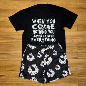 Conjunto de dos piezas de verano para hombre 2025 con camiseta fina transpirable de manga corta, conjuntos de pantalones cortos, camiseta y pantalones cortos sublimados para Unisex - Product Image 2