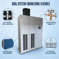 Climatiseur de précision pour centre de données 20kW-45kW, système à compresseur double scroll, unité CRAC à température et humidité constantes