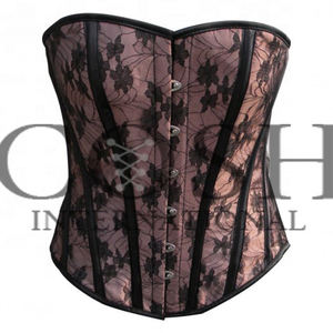 COSH <b>CORSET's</b> New Overbust Steelboned <b>Corset</b> Satin Lace Overlay <b>for</b> Fashion Party Wear Breathable Waist Training Design Hole - Product Image 1