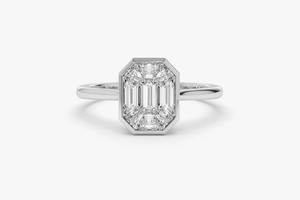 ชุดเพชรสีขาวสไตล์วินเทจสำหรับผู้หญิงแหวนแต่งงาน2.10เพชรที่ปลูกในห้องทดลองสีทอง14K สำหรับผู้หญิง - Product Image 3