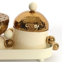 Juego de Quemadores de Incienso Bakhoor de Metal Dorado y Negro de Lujo con Tapa, Quemador de Oud de Estilo Árabe, Soporte Decorativo para Fragancias para el Hogar, Uso en el Golfo