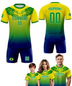 100% poliéster personalizado para hombre sublimación fútbol Jersey Conjunto personalizado fútbol ropa deportiva con pantalones cortos - Product Image 4