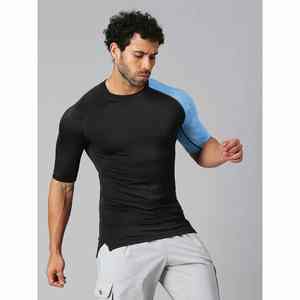 T-shirt de compression pour homme, à séchage rapide, sans couture, respirant, manches courtes, pour la course à pied, le cyclisme, la salle de sport - Product Image 2