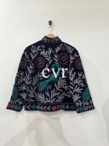 Abrigo de Terciopelo Bordado a Mano con Cuello Mandarín, Talla Grande, Estampado Floral, Ropa de Abrigo de Otoño para Mujer, Manga Larga, Estilo Bohemio - Product Image 2