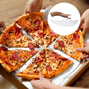 ขวานพิซซ่าขนาดเล็กทำด้วยมือพร้อมใบมีดสแตนเลสเหมาะสำหรับตัดพิซซ่าขนมและขนมปังแบน - Product Image 4