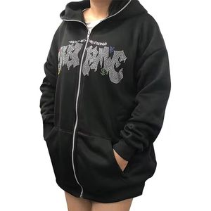 Sudadera con Capucha Casual para Hombre, Diseño Sólido, con Cierre de Cremallera con Pedrería, 100% Algodón, Invierno, Logotipo Personalizado, Secado Rápido, Transpirable - Product Image 2