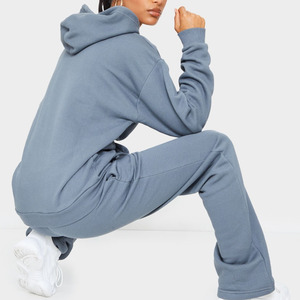 Alta calidad personalizado bordado entrenamiento más tamaño ropa deportiva Jogger 100% algodón hombres chándal personalizado pantalón acampanado con capucha - Product Image 4