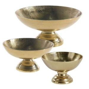 Cuenco para servir comida de latón de forma redonda profunda clásica, cuenco para fruta y postre de latón macizo chapado en oro de gran tamaño de calidad Superior - Product Image 2