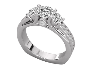 Anillos de Compromiso Clásicos con Diamantes Cultivados en Laboratorio con Certificación IGI, Chapados en Oro de 14K, Color E - Product Image 6