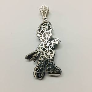 Personalizable 14K chapado en oro amarillo princesa corte 2CT Real Moissanite IGI certificado canal conjunto de lujo Hip-Hop encanto colgante - Product Image 1