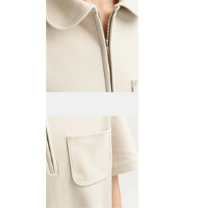 Nuevo Color sólido Polo manga corta Vietnam verano Vestido Mujer bordado 240 gramos Casual Jersey largo Tops camiseta vestidos - Product Image 2