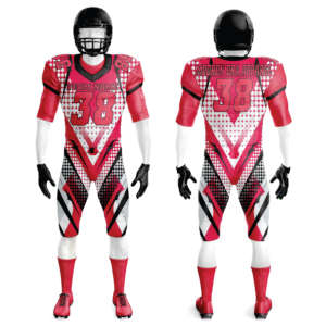Conjunto de uniforme de fútbol americano de verano transpirable personalizado, tallas para jóvenes adultos, jersey de manga corta, pantalón, opciones de talla grande, sublimación - Product Image 1