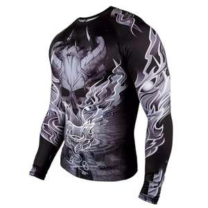 Sublimación personalizada impresa UPF 50 manga larga MMA surf Rash Guard para hombres para ropa de gimnasio precio razonable servicio OEM - Product Image 1