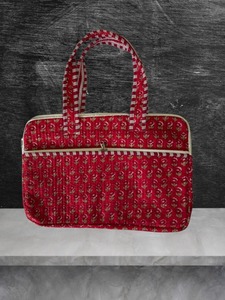 Boho 15 pouces Handblock rouge matelassé coton Durable léger imperméable Simple Vintage à la mode affaires pochette pour ordinateur portable quotidien - Product Image 2