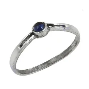Bon # # # #   Bague en argent 925 avec pierre précieuse bleue pour le port quotidien des femmes - Product Image 1