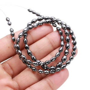 Perles de diamant noir 100% naturelles, taille ovale 4-6,5 mm, pour la création de bijoux - Product Image 3