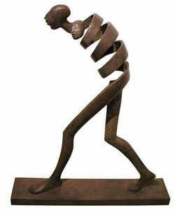Decoración moderna para el hogar Escultura de Arte de acero inoxidable Diseño de arte pop Artesanía de metal para la venta - Product Image 6