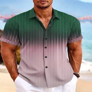 100% Camisa estampada de manga corta para hombre Street de manga corta para hombre de moda diaria para hombre Seaside Casual - Product Image 3