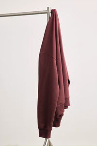 Sudadera de Cuello Redondo de Algodón 100% de Alta Calidad 2025, Diseño Personalizado, Color Rojo Sólido, Corte Holgado para Hombre - Product Image 5
