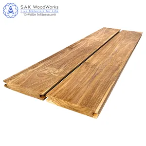 SAK WoodWorks 22x140mm. x 2 m. Thai Teak Decking Boards Ultimate Outdoor Decking Solution con hermoso color marrón dorado