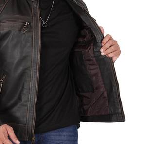 Chaqueta de Motociclista de Cuero Clásica para Hombre, Chaqueta de Motocicleta Ajustada, Ropa de Calle, Abrigo de Invierno - Product Image 4