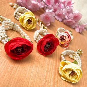 Traditional Designer Pattern Bangles Beautiful Moti Work and Big Flower Pattern Design Give Away Bangles for Haldi Mehndi Favor - Product Image 4