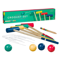 Jeu de croquet en bois durable de qualité supérieure, disponible en plusieurs couleurs, pour une utilisation en extérieur toute l'année