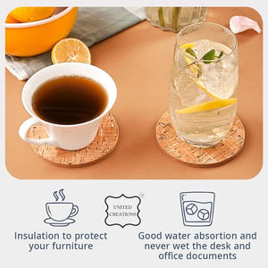 Posavasos de corcho redondo de diseño personalizado, Material de PC Natural sostenible, estilo clásico con logotipo personalizado de grosor de tamaño OEM - Product Image 3