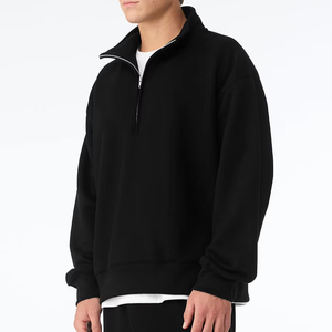 Sweat à capuche zippé pour homme, nouveau style, surdimensionné, épaules tombantes, tissu polaire chaud et très résistant pour l'hiver - Product Image 1