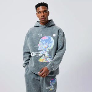 <b>Men's</b> High Quality 100% Cotton Oversized Pullover <b>Hoodie</b> <b>Thick</b> Heavy French Terry for Winter Custom Logo Print XS Size - Product Image 1