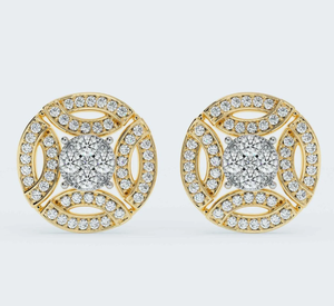 Boucles d'oreilles en diamant rond plaqué or blanc massif 10 carats avec Halo vissé élégant CVD Diamonds GIA Certified Gift - Product Image 5