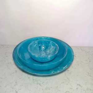 Bol sculpté en céramique imprimé résine à la mode avec cuillère ensemble de bol de service jetable écologique Style américain cadeau d'affaires maison - Product Image 4