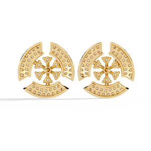 Boucles d'oreilles en or 18 carats brillantes avec diamant de laboratoire, boucles d'oreilles de qualité supérieure - Product Image 3