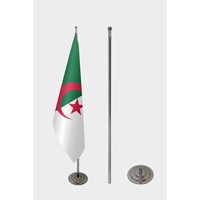 Drapeau officiel algérien personnalisé 3x5 pieds, impression numérique, nylon, coton, plastique, avec logo personnalisé, mât en aluminium