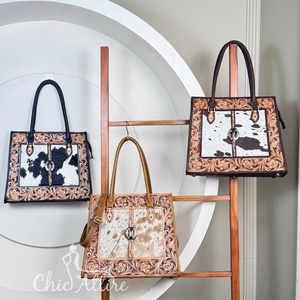 กระเป๋าหิ้วหนังวัวแท้สำหรับผู้หญิงกระเป๋าถือแฟชั่นหนังวัวแท้ - Product Image 1